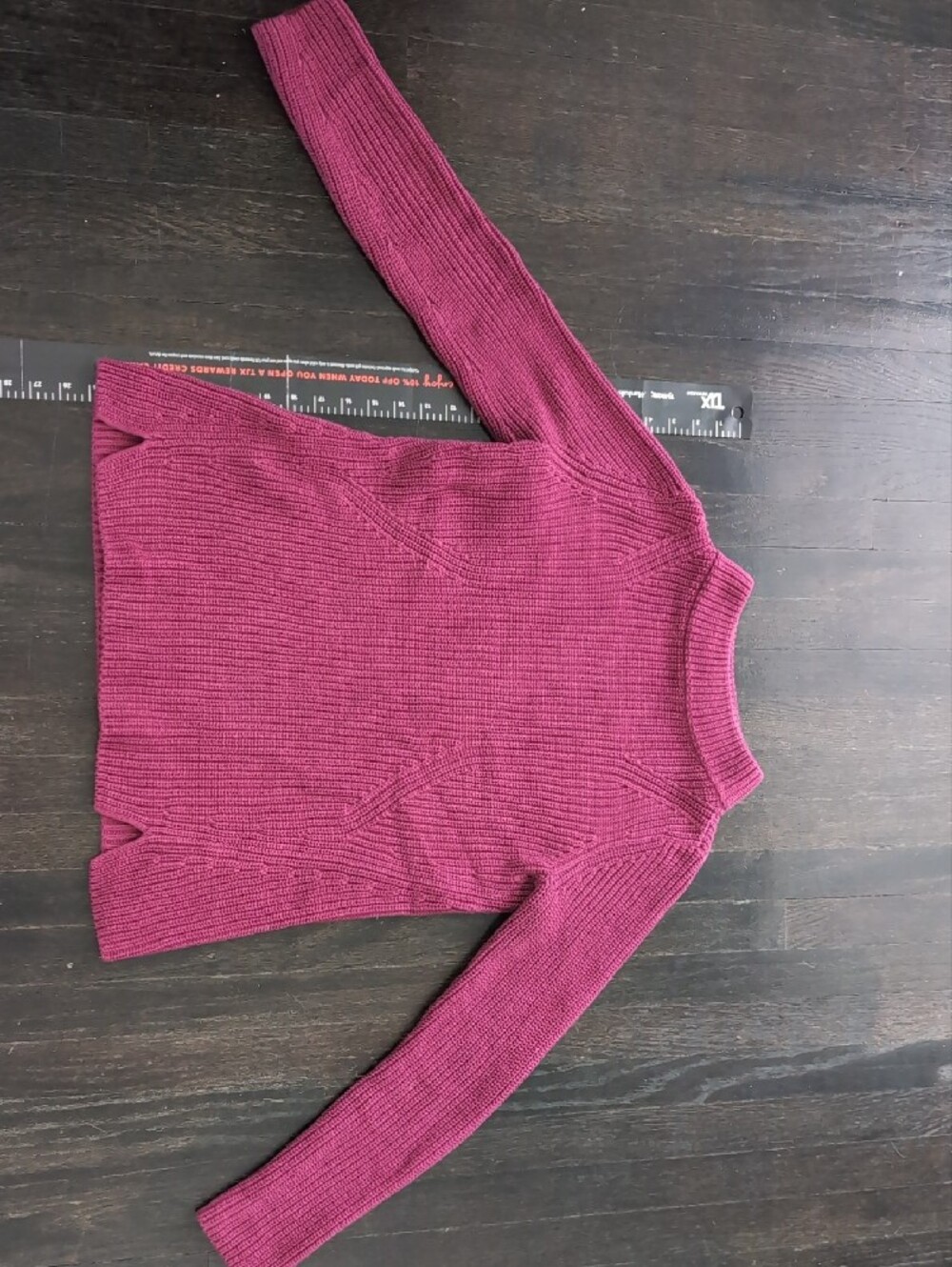 Talbots Raspberry Knit Sweater 100% Cotton - Picture 7 of 9